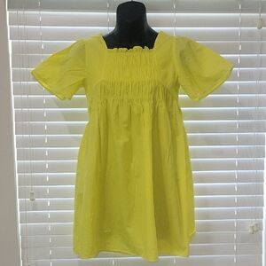 Zara Yellow Puff Sleeve Sundress Casual